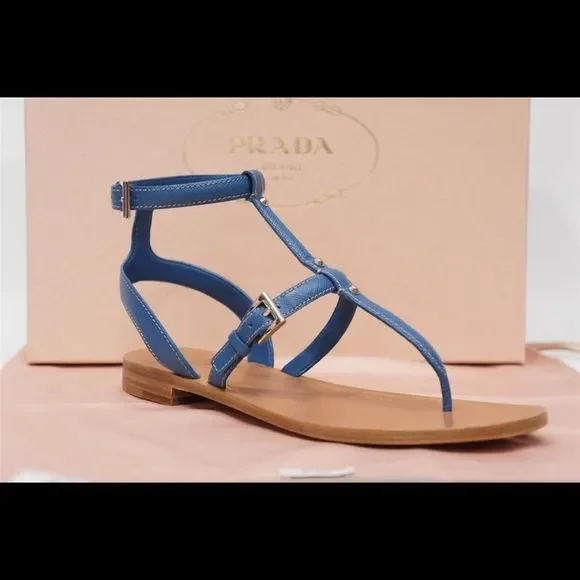 Cobalt blue sandals flat hot sale